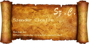 Szender Cicelle névjegykártya